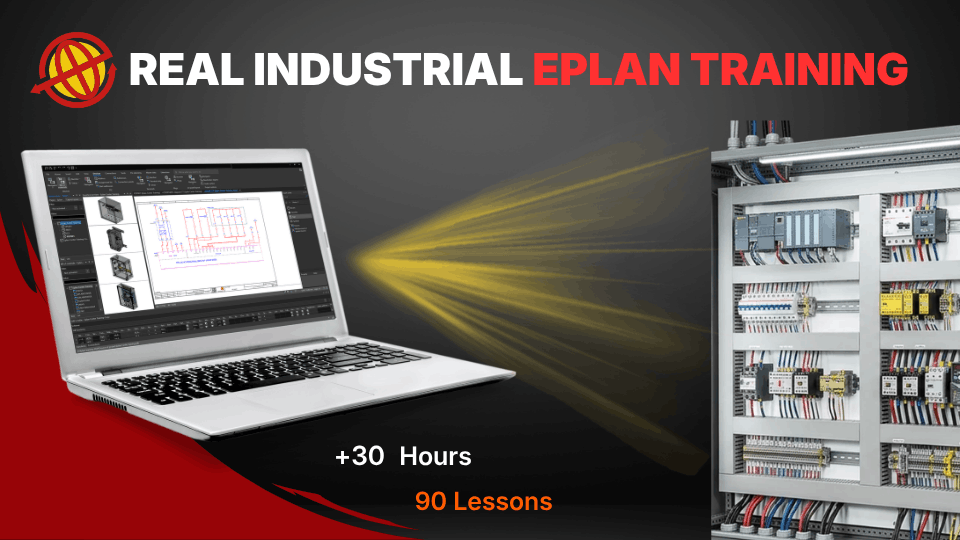 EPLAN course electrical design training in industrial environment with real project schematic on screen